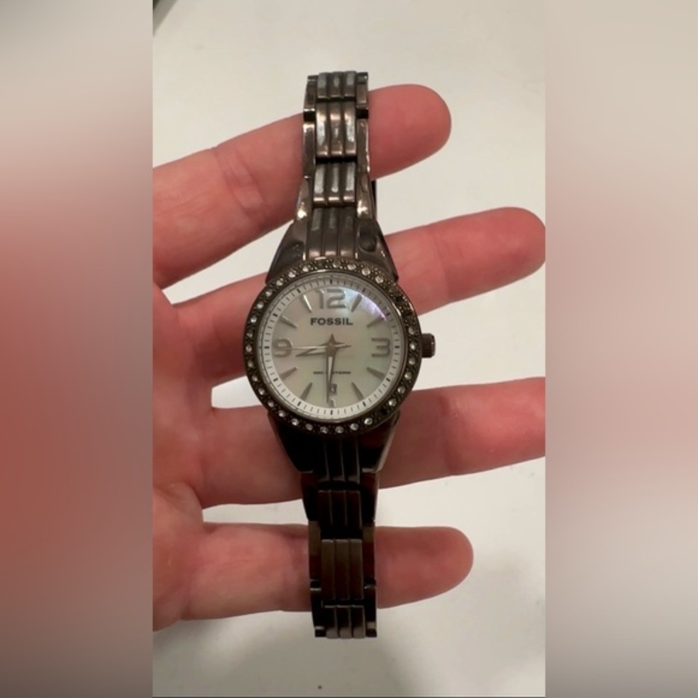 Fossil Copper Watch with Crystal Details